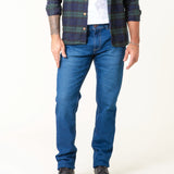 MEN'S SLIM JEANS FLAMINGO DARK USED BLUE ORGANIC COTTON