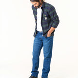 MEN'S SLIM JEANS FLAMINGO DARK USED BLUE ORGANIC COTTON