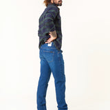 MEN'S SLIM JEANS FLAMINGO DARK USED BLUE ORGANIC COTTON