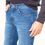 PANTALONES VAQUEROS SLIM DE HOMBRE FLAMINGO USED BLUE