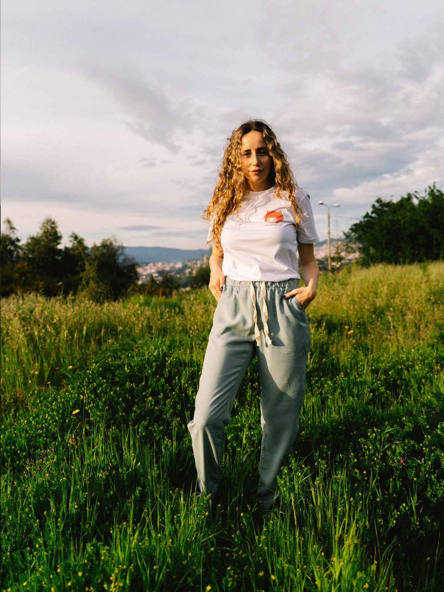 PANTALONES DE TENCEL KIM AQUA GREY