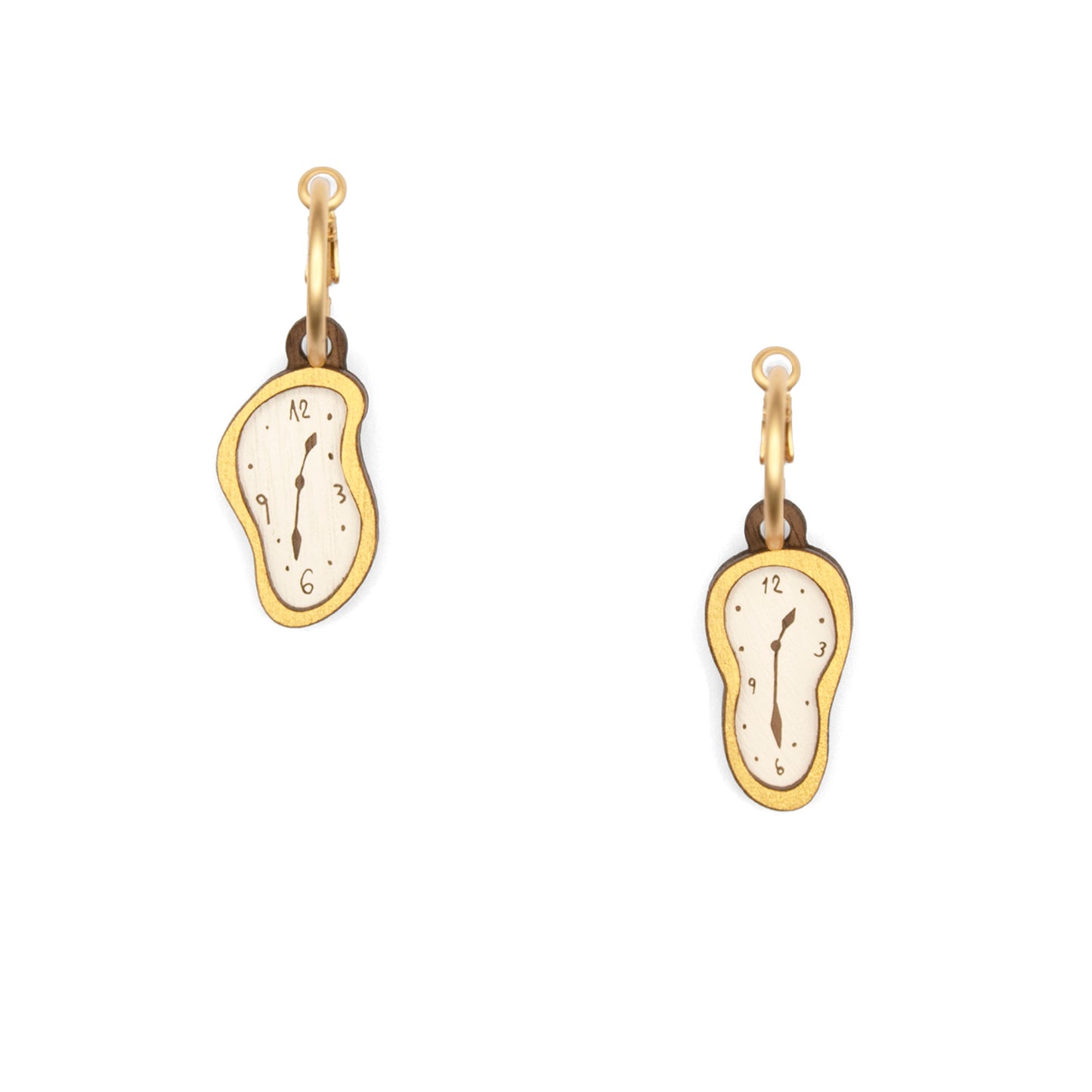 PENDIENTES SUEÑOS RELOJES BLANDOS ORO