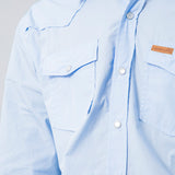 BLUE WESTERN BUFFALO ORGANIC COTTON SHIRT