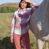 CAMISA OVERSIZE DE FRANELA WICHITA CUADRO ROSA