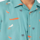 CAMISA DE HOMBRE DE VISCOSA CALYPSO VOLCANES