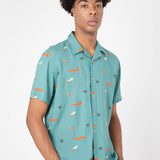 CAMISA DE HOMBRE DE VISCOSA CALYPSO VOLCANES