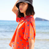 CAMISA OVERSIZE DE MUJER HARVEY ORANGE PEACE