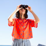 CAMISA OVERSIZE DE MUJER HARVEY ORANGE PEACE