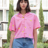 CAMISA OVERSIZE DE MUJER  HARVEY PINK SMILEY