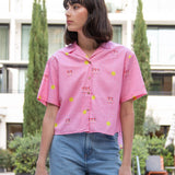CAMISA OVERSIZE DE MUJER  HARVEY PINK SMILEY