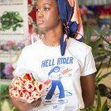 HELL RIDER WHITE ORGANIC COTTON UNISEX T-SHIRT