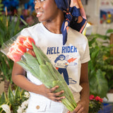 HELL RIDER WHITE ORGANIC COTTON UNISEX T-SHIRT