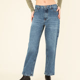 WOMEN'S MOMFIT TULSA MID BLUE ECO JEANS