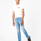 MEN'S SLIM DENIM PANTS FLAMINGO LIGHT BLUE ORGANIC COTTON
