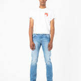 MEN'S SLIM DENIM PANTS FLAMINGO LIGHT BLUE ORGANIC COTTON