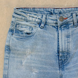BRUNETA WOMEN'S SLIM JEANS RIPPED SUNNY BLUE
