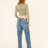 WOMEN'S MOMFIT TULSA MID BLUE ECO JEANS