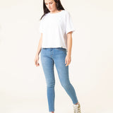 PANTALONES SKINNY DE MUJER HARDY MID BLUE