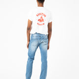 MEN'S SLIM DENIM PANTS FLAMINGO LIGHT BLUE ORGANIC COTTON