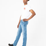 MEN'S SLIM DENIM PANTS FLAMINGO LIGHT BLUE ORGANIC COTTON