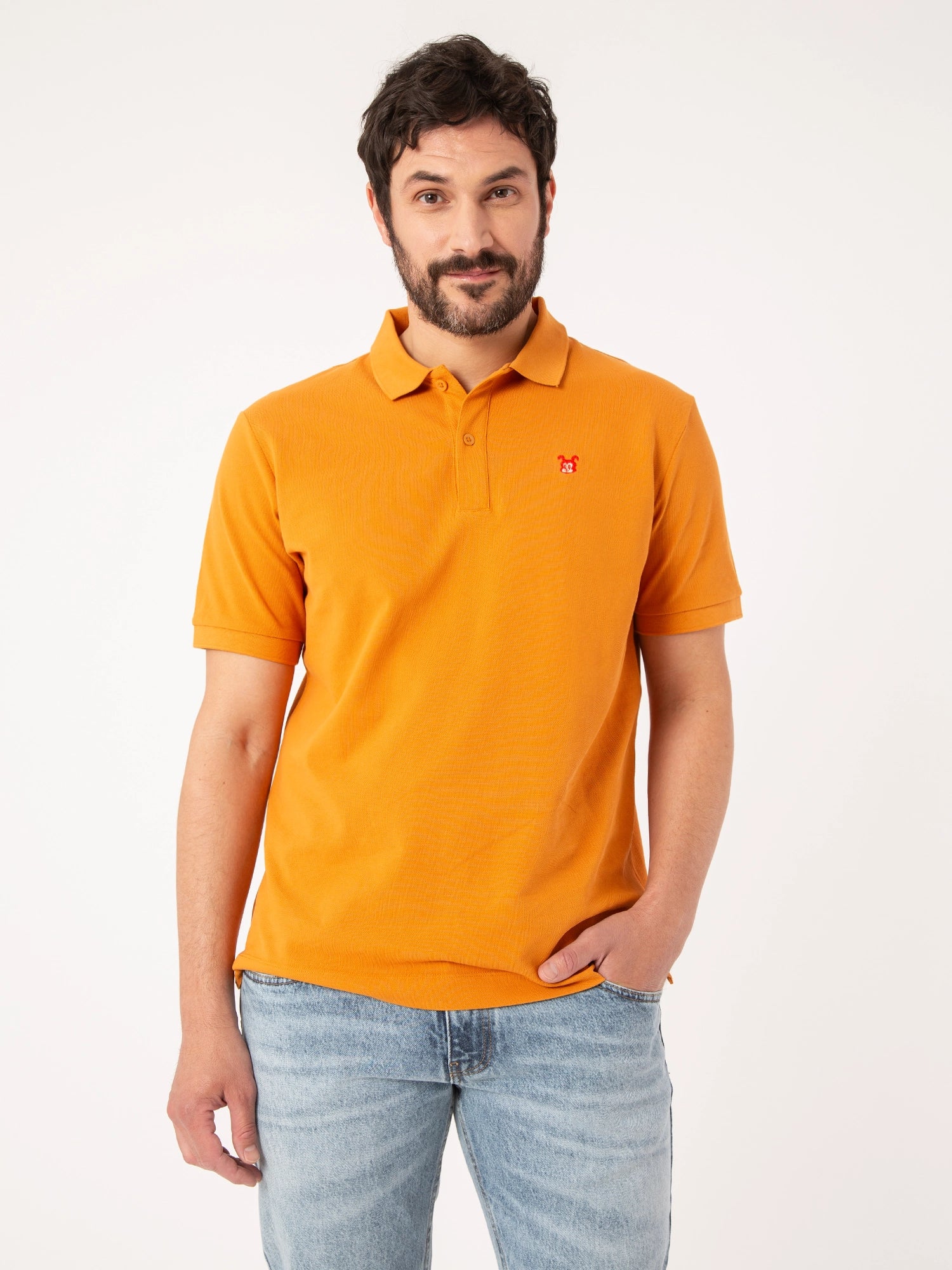 POLO DE MANGA CORTA DE HOMBRE OCRE capitandenim