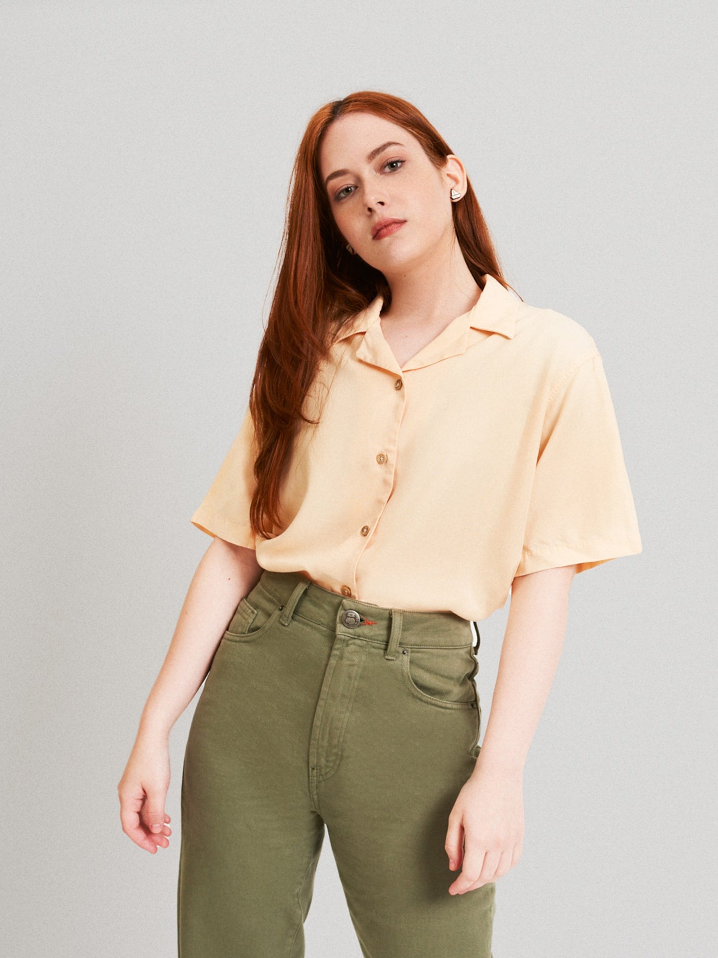 HARVEY PEACH SHIRT WITH TENCEL LYOCELL