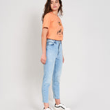BRUNETA WOMEN'S SLIM JEANS RIPPED SUNNY BLUE