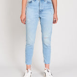 BRUNETA WOMEN'S SLIM JEANS RIPPED SUNNY BLUE