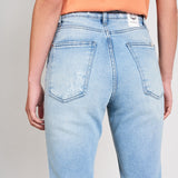 BRUNETA WOMEN'S SLIM JEANS RIPPED SUNNY BLUE