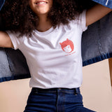 RED BEAR WHITE UNISEX T-SHIRT