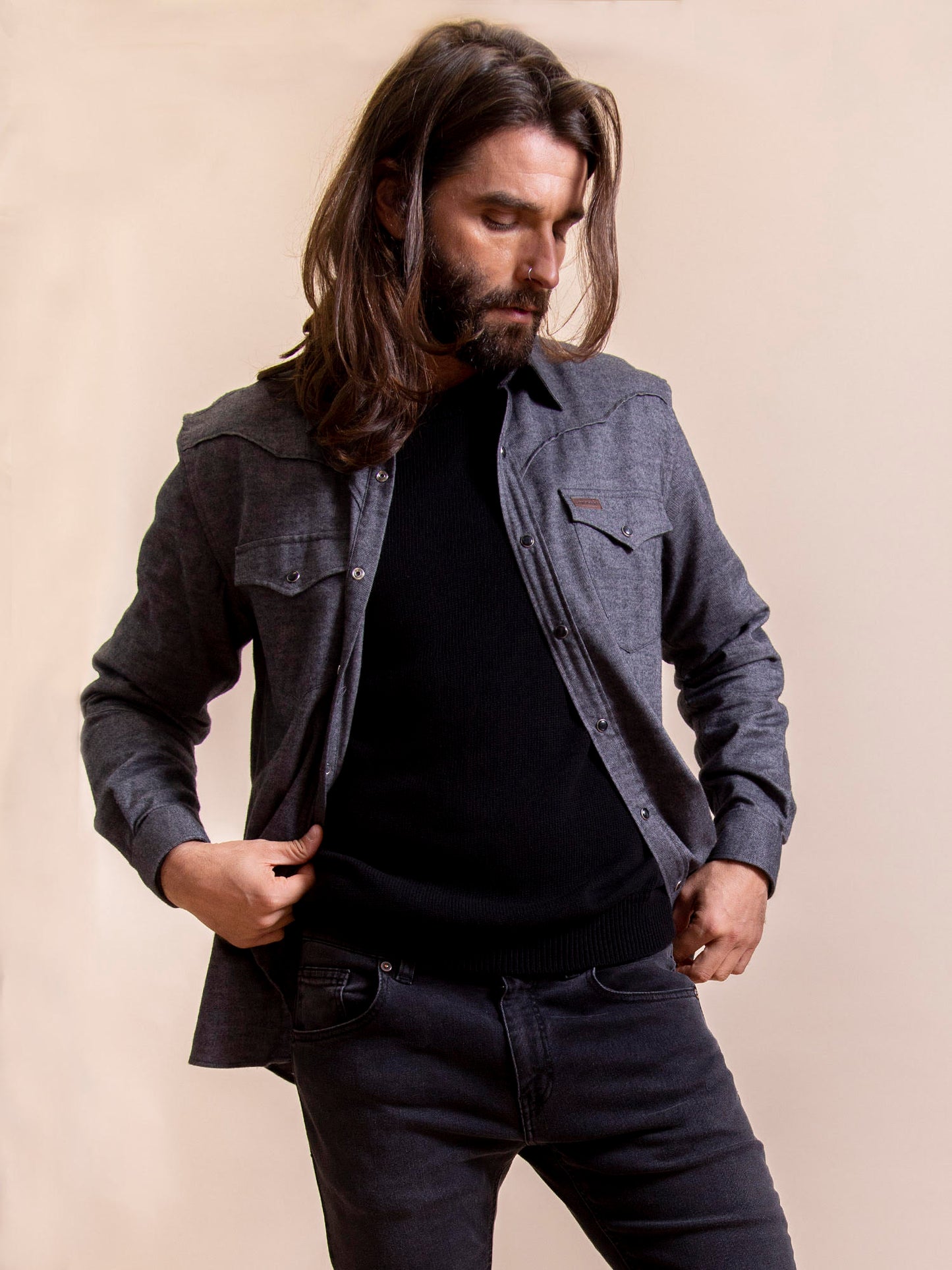 CAMISA CROSBY VINTAGE WESTERN GRIS