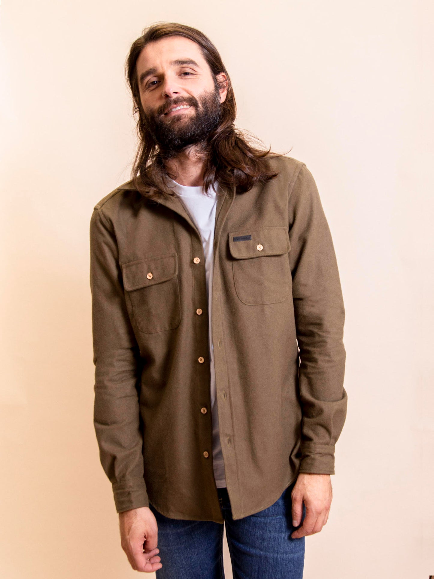 CAMISA WORKER BUFALO FRANELA VERDE
