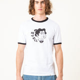 CAMISETA FUTABAYAMA BLANCA RIBETE NEGRO UNISEX