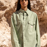 CAMISA RHODA VERDE WESTERN OVERSIZE