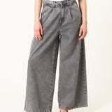 JEANS WIDE LEG TENCEL™ Lyocell fibers DE MUJER  YAYOI VINTAGE LIGHT GREY