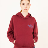 SUDADERA HOODIE BURGUNDY LOGO CAPITAN DENIM