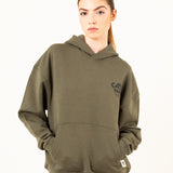 SUDADERA HOODIE KHAKI LOGO CAPITAN DENIM