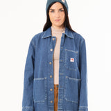 UNISEX SHUTTER MID BLUE DENIM JACKET