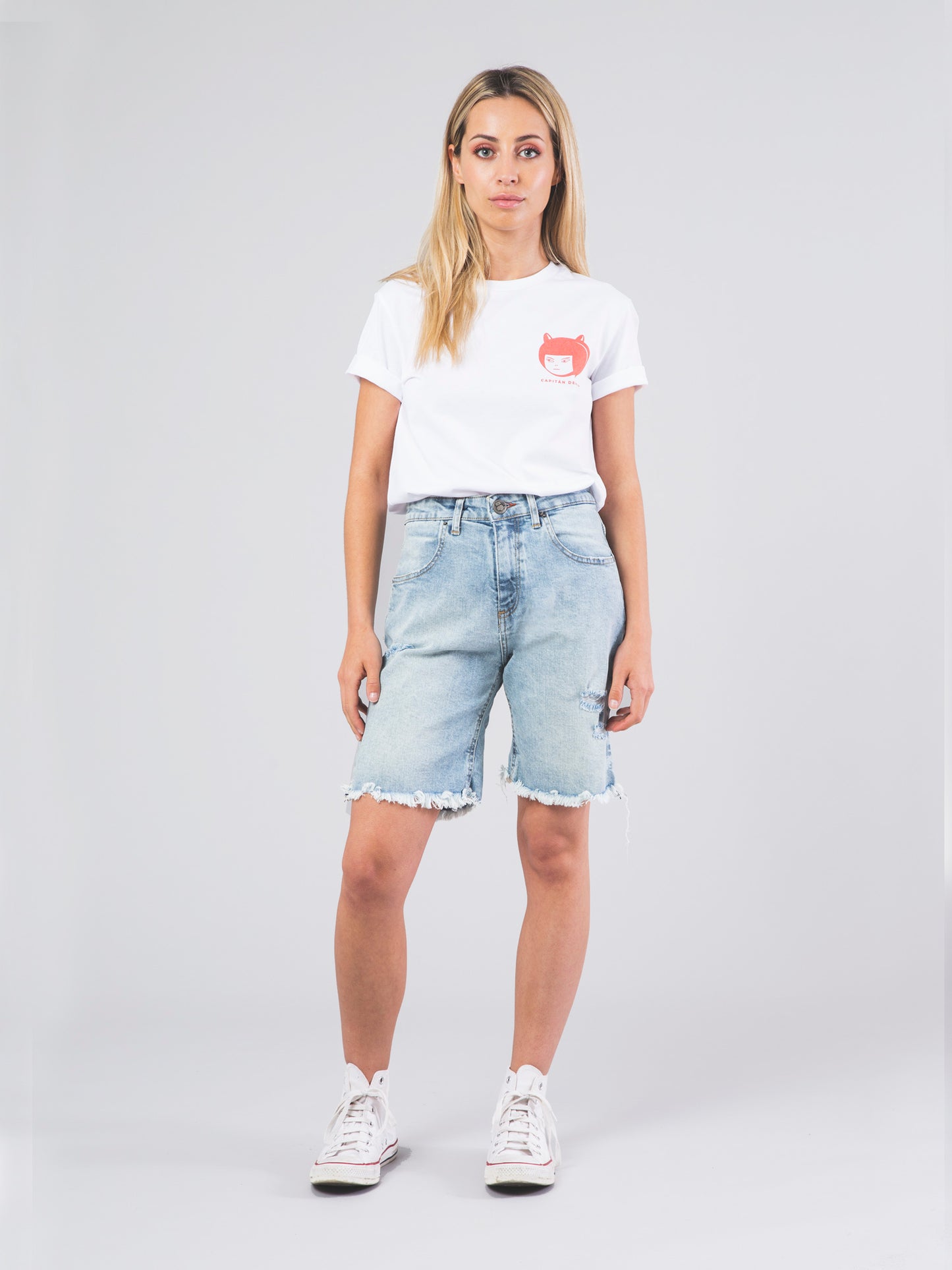 BERMUDAS DE MUJER LOLA LIGHT RIPPED BLUE
