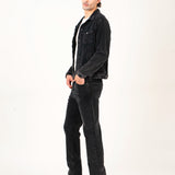 Conjunto de pana negro de hombre