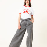 JEANS WIDE LEG TENCEL™ Lyocell fibers DE MUJER  YAYOI VINTAGE LIGHT GREY