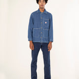 UNISEX SHUTTER MID BLUE DENIM JACKET