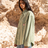 CAMISA RHODA VERDE WESTERN OVERSIZE