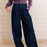 JEANS WIDE LEG DE MUJER TENCEL™ Lyocell fibers YAYOI DARK BLUE