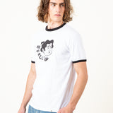 CAMISETA FUTABAYAMA BLANCA RIBETE NEGRO UNISEX