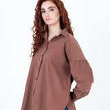 CAMISA DE PANA CECILIA MARRÓN