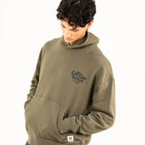 SUDADERA HOODIE KHAKI LOGO CAPITAN DENIM