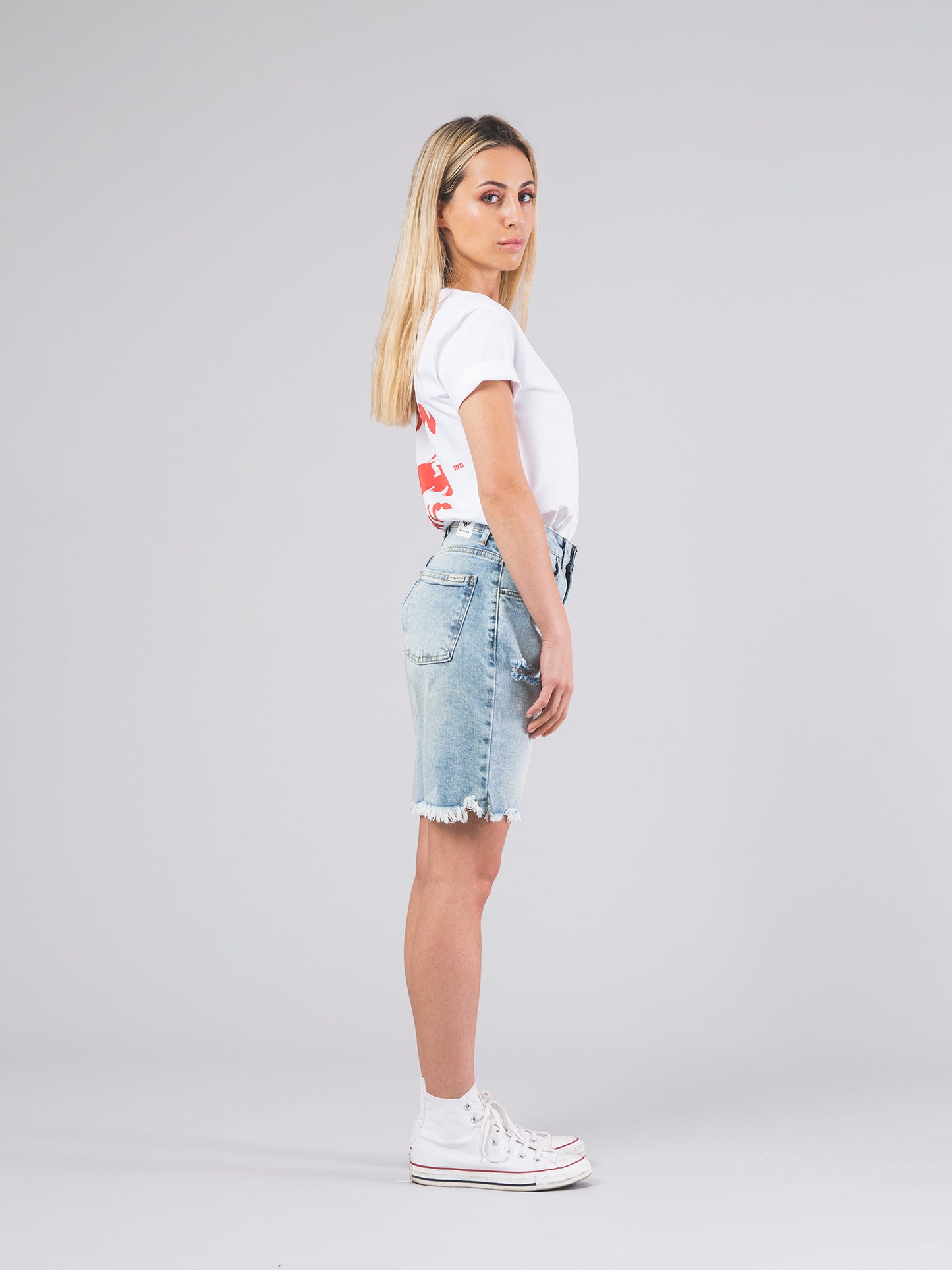 BERMUDAS DE MUJER LOLA LIGHT RIPPED BLUE