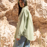 CAMISA RHODA VERDE WESTERN OVERSIZE