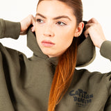 SUDADERA HOODIE KHAKI LOGO CAPITAN DENIM